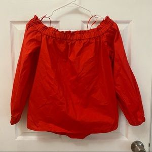 J. Crew Poplin Off the Shoulder Top